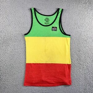 Catch A Fire Bob Marley Tank Top Men S Rasta Colorblock Reggae Sleeveless Stain